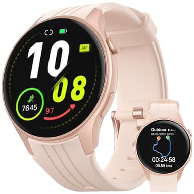 Parsonver Smartwatch mit Integriertes GPS, laufuhr mit Bluetooth Telefonfunktion, Sportuhr mit 100+ Sportmodi, Herzfrequenz, Schlaf, IP68 Wasserdicht, Smart Watch für Android/iPhone (Roségold, 43 mm)