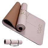 YOGATI Yogamatte rutschfest Schadstofffrei, mit Tragegurt. Yoga Matte mit Ausrichtungslinien. Ideal Yogamatten als Gymnastikmatte, Sportmatte, Fitnessmatte, Jogamatte - Yoga mat
