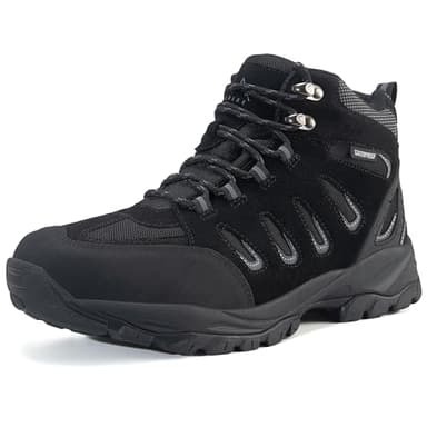 EARLDE Herren Wanderstiefel Wasserdicht Schuhe Wanderschuhe Leicht Trekkingschuhe Outdoorschuhe Schwarz 43 EU