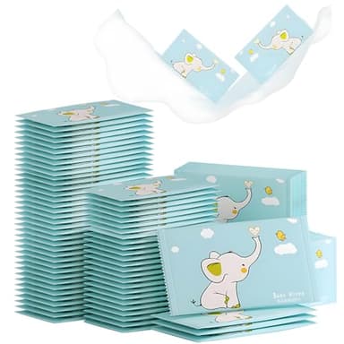 Wet Wipes, 100 Stück Erfrischungstücher Einzeln Verpackt, Feuchtes Toilettenpapier, Erfrischend und Sauber, Hautfreundlich und Angenehm, Ideal für Reisen, Büro und Ausflüge