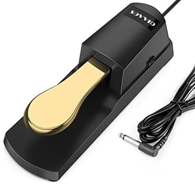 Sustain-Pedal für Keyboard – Sovvid Piano-Fußpedal mit Polaritätsschalter für elektronische Keyboards aller Marken, MIDI-Keyboards, Digitalpianos, Yamaha, Casio, Roland, und mehr (Farbe)