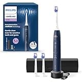 Philips Sonicare 6100 elektrische Zahnbürste, Schallzahnbürste, 2 Putzmodi, 3 Intensitätsstufen, Andruckkontrolle, EasyStart, SmarTimer, Reiseetui, Marineblau, Modell HX7403/01 [Neue Technologie]