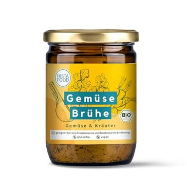 HistaFood Bio GemüseBrühe – Histaminarme Ernährung – Vegan, Glutenfrei & Laktosefrei – Gemüsebrühe, 220 g