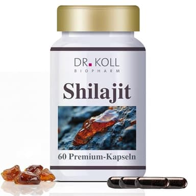 Shilajit Premium-Kapseln von Dr. Koll – hochkonzentriert 1.300mg & naturrein direkt aus dem Himalaya, laborgeprüft – 60 Kapseln, MADE IN GERMANY – vegan, gelatinefrei, laktosefrei, glutenfrei