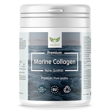 NaturaForte Premium Marine Collagen Pulver 300g – Natürliches Kollagen Hydrolysat Typ 1, proteinreiches Fisch Kollagenpulver (ehem. Nordic Marine Collagen)