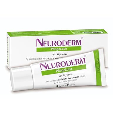 NEURODERM Pflegelotio, 250 ml – Lotion mit Glycerin bei Neurodermitis | Pflegelotion für leicht trockene Haut | Für Erwachsene, Kinder & Säuglinge – Reduziert Hauttrockenheit