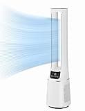 Midea MFP-120 (WH) 2 in 1 Turmventilator Leise 38dB Luftreiniger CADR 120 für 47.6 ㎡ LED Display Fernbedienung Oszillation 12H Timer Weiß
