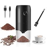 Weinsamkeit Kaffeemühle, USB Wiederaufladbare Elektrische Kaffeemühle mit Keramik Kegelmahlwerk Einstellbarer Grobheit Espresso Kaffee Mühle Tragbare Elektrisch Mühlen für Kaffeebohnen Gewürze Bohnen
