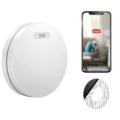 SAVS SM11W Rauchmelder WLAN – 10 Jahre Batterie – Smart kompatibel mit Tuya App - Extra flaches Design – Feuermelder WiFi – Montage ohne Bohren (1)