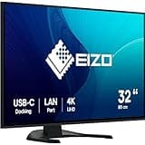 EIZO FlexScan EV3240X-BK 80 cm (31,5 Zoll) Monitor (USB-C (94W PD), DisplayPort, HDMI, USB-Hub, RJ-45 LAN, KVM Switch, 5 ms Reaktionszeit, 3840 x 2160 (4K UHD)) schwarz