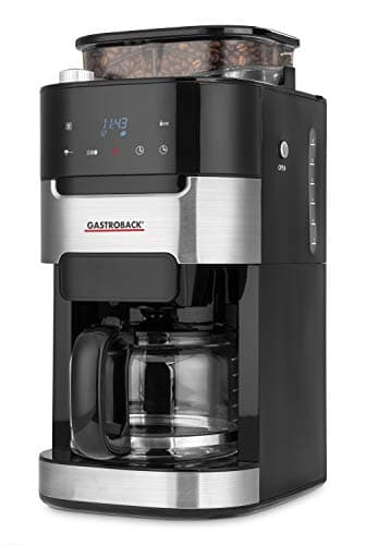 GASTROBACK 42711 Kaffeemaschine Grind & Brew Pro, Filterkaffeemaschine mit integriertem Mahlwerk, Kegelmahlwerk mit 8 Mahlstufen, Soft-Touch LCD-Display, plastic