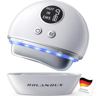 EMS Gua-Sha,Rolandus® Gesichtsmassagegerät,elektrisches Guasha,LED-Lichttherapie mit 4 Modi,Wärme-Massagegerät,für Gesicht+Körper mit 9 Intensitätsstufen.NEU