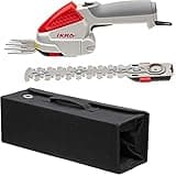 IKRA Akku Grasschere Strauchschere 2in1 IGBS 1054 LI 7,2V Laufzeit max 175 Min inkl Akku Ladegerät & Tasche, Grau/ Rot