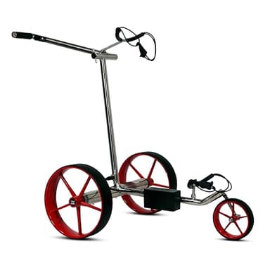 tour made Haicaddy HC5 Edelstahl I Golftrolley Elektrisch I kleinstes Packmaß I Lithiumakku 27-36 Loch I Bergabfahrbremse & viel Zubehör I Deutsche Markenqualität