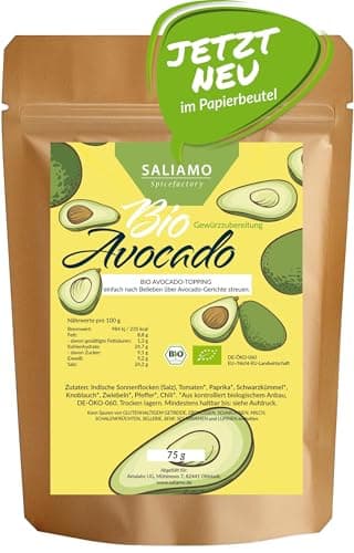 75g BIO Gewürzzubereitung für Avocado, BIO Topping für Avocado-Gerichte, Topping für Bowls, Avocado-Toast | Saliamo