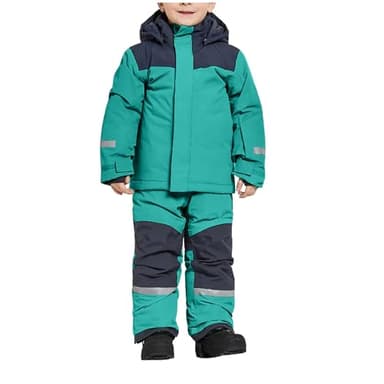 AACH 2025 Kinder Skianzug Jungen mit Kapuze Skioverall Winddichte Wasserdichte Schneeoverall Mädchen Warmer Schneeanzug Dickere Winter Daunenjacke mit Reflektierenden Streifen Skibekleidung