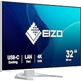 EIZO FlexScan EV3240X-WT 80 cm (31,5 Zoll) Monitor (USB-C (94W PD), DisplayPort, HDMI, USB-Hub, RJ-45 LAN, KVM Switch, 5 ms Reaktionszeit, 3840 x 2160 (4K UHD)) weiß