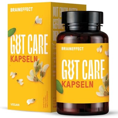 BRAINEFFECT GUT CARE – Probiotika Pulver mit 20 Mrd. Bakterienkulturen Bifidobacterium & Lactobacillius, Calcium, Vitamin B6 & B12 zur Unterstützung der Darmgesundheit – 60 Kapseln