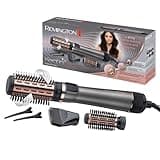 Remington Warmluftbürste rotierend [automatisch] Keratin Protect (inkl.3 Aufsätze: 2 Rundbürsten+Haaransatz-Booster für mehr Volumen) + Haarklammern, Keramikbeschichtung mit Mandelöl, AS8811,Grau