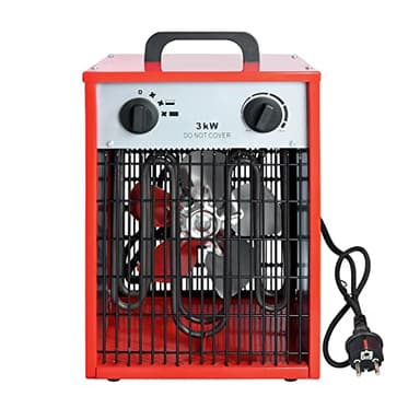 FIVMEN Heizlüfter 3KW 220V Heizstrahler Elektroheizung mit 1,4 M Stromkabel und Stecker Heizgeräte Elektroheizer Bauheizer 4 Heizstufen Heizgebläse Überlastschutz für Industrie Baustelle
