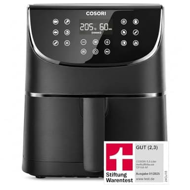 COSORI Heißluftfritteuse, Airfryer Testsieger 2024, 11-in-1 Air Fryer XXL 5,7L, Heissluftfritteuse mit Shake-Reminder, 97,3 Prozent ölsparend, 67,5 Prozent energiesparend, spülmaschinenfest Körbe