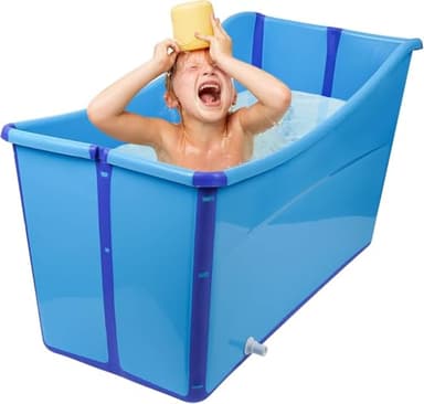 Faltbare Badewanne für Dusche – Mobile Badewanne für Erwachsene & Kinder, Große Klappbare Badewanne für Badezimmer, Balkon & Outdoor – Baby Badewanne Faltbar, Komfortable.
