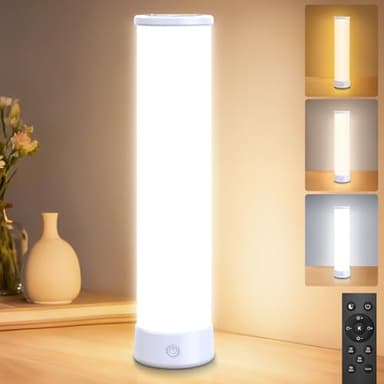 HANDSONIC Tageslichtlampe, Simulation von Tageslicht, bis zu 15.000 Lux Lichttherapielampe mit 3 Farbtemperaturen & stufenloser Helligkeit, 4 Timer-Einstellungen Sonnenlicht Lampe für Zuhause & Büro