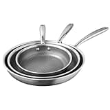 Redchef Pfannenset Keramik Wabenstruktur 3-teilig, Pfanne Induktion 24+20+ 28 cm Kratzfeste Antihaftbeschichtungt, Bratpfanne Wabenpfanne Ohne PTFE & PFAS & PFOA, Backofenfest & Spülmaschinen, Schwarz