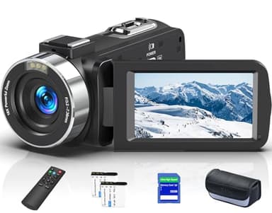 Delmodes Videokamera 8K 64MP Camcorder 18X Digitalzoom IR Nachtsicht Vlogging Kamera, 3,0 Zoll UHD Touchscreen WiFi Videokamera für YouTube mit SD-Karte, 2,4G Fernbedienung und 2 Batterien