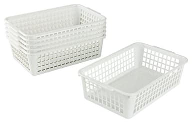 Kigima Aufbewahrungskorb 25x16x7cm 1,8L 6er Set – Allzweckkorb aus robustem Plastik (BPA-frei) – Aufbewahrungsbox für Küche & Bad – Haushaltskorb zur Aufbewahrung – Korb für Aufbewahrung – Granit