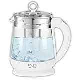 ADLER Glaskessel 1,5 l, Temperaturregelung, Teesieb, transparent