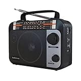 Audiocrazy UKW FM/AM/SW1-2 Radio Tragbares Radios Weltempfänger Radio mit 1800mAh Rechargeable Batterie, AC Kabel oder Batteriebetrieben, Multiband Kurzwellenradio AUX/Kopfhöreranschlus Schwarz