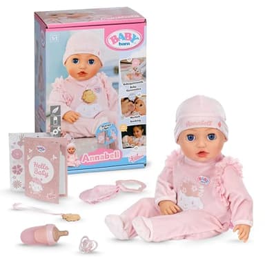 BABY Born Annabell 43 cm - Weiche Babypuppe mit 7 elektronischen Funktionen & Sound - Geeignet für Kinder ab 3 Jahren - Puppe inkl. Zubehör - Benötigt Batterien