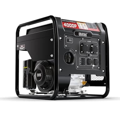 ERAYAK 4000W Notstromaggregat Leise Benzin Inverter Stromerzeuger Stromaggregat Generator Stromgenerator mit Ölsensor ECO-Modus für Camping, Wohnmobile (4000P)