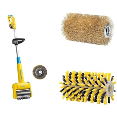 GLORIA MultiBrush li-on – Stein- & Holzreinigungs-Set | Akku Terrassenreiniger & Fugenbürste für Einfahrt, Garten, WPC, Holz- & Steinflächen | Kompatibel mit BOSCH 18V Akku (nicht enthalten)