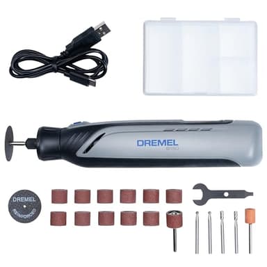 Dremel 8150 Bürstenloses Akku-Multitool-Set, 7,2V 2Ah per USB-C Aufladbarer, 20 Zubehöre, Variable Drehzahl von 5.000 bis 30.000 U/min, LED-Frontlicht, Schneiden, Schärfen, Schnitzen, Schleifen