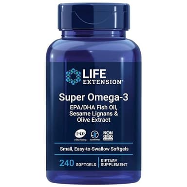 Life Extension, Super Omega-3, 240 glutenfreie Softgels, 2000mg Wildfischöl-Konzentrat & davon 700mg EPA & 500mg DHA je Dosis, Sojafrei, GMO frei, Geschmacksneutral