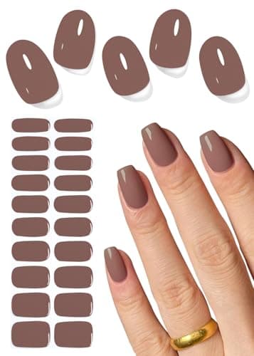 UV Nagelfolien Selbstklebend,20pcs Jelly Brown Gel Nagelfolie für Nagel DIY zu Hause