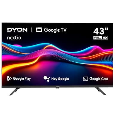 DYON nexGo 43F Smart TV – 43 Zoll (108 cm) Full HD Google TV mit Sprachsteuerung, Google Assistant, Play Store, Chromecast, Triple Tuner, Netflix, Prime Video & YouTube [Modell 2025]