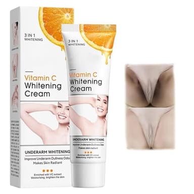 Intimate Area Whitening Cream - Vitamin C Dark Spot Remover Cream, Aufhellungscreme Intim Bleaching Creme, Bleichcreme Haut, Hautaufhellende Creme für Dunkle Haut Repariert und Stellt Aufhellung
