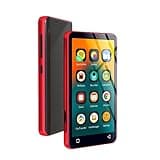 MP4 MP3-Player mit Bluetooth und WLAN, 4"-Voll-Touchscreen, mit Spotify, Android-Streaming-Musikplayer mit Pandora, tragbarer HiFi-Sound Walkman-Digital-Audio-Player mit Lautsprecher rot