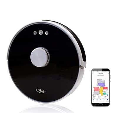 XORO Leistungsstarker Saugroboter HSR 200 mit Wischfunktion, Lasernavigation, Alexa/Google Home, Echtzeit Mapping, Staubsauger-Roboter ideal für Tierhaare