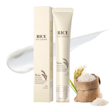 Natürliche Reis-Extrakt Augencreme mit Hyaluron – Anti-Aging Augenpflege gegen Falten, Augenringe & Tränensäcke – Feuchtigkeitsspendende Eye Cream für geschmeidige Haut – Korean Skincare – 20g