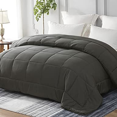 Yebeda 4 Jahreszeiten Bettdecke in 135x200 cm Dunkelgrau, Atmungsaktive und Weiche Ganzjahres Steppdecke Schlafdecke