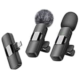 QINOJA Kabelloses Lavalier-Mikrofon für USB-C-Android-Telefon – Professionelles Ansteckmikrofon für Videoaufnahmen, Vlog, YouTube, TikTok (Winddicht/2 Mic)