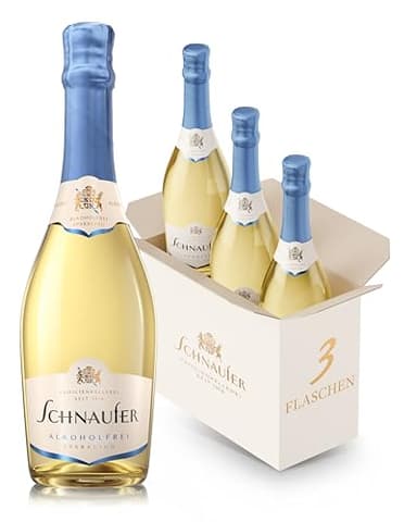 Schnaufer Alkoholfrei Sparkling – Premium Sekt-Alternative ohne Alkohol, goldgelb prickelnd mit tropischen Aromen – Stilvoll genießen mit Familientradition seit 1918 (3 x 0,75L)