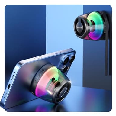 heetipuk Magnetischer Bluetooth Lautsprecher, Tragbarer Mini Bluetooth Speaker mit Handyhalterung, 7 Stunden Spielzeit, 5W Innenmagnet-Lautsprecher, TWS, RGB-Beleuchtung, Magnetring und Trageband