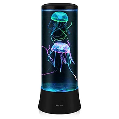 POYO Quallen Lampe, 38 cm LED lavalampe quallen mit Farbwechsel, 7 Farben Einstellung Stimmungslicht Dekoration für Zuhause Büro Dekoration Tolle Geschenke für Kinder