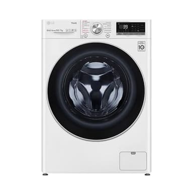 LG V7WD107H2E, Klasse E, Frontlader-Waschtrockner 10,5-7 kg, 1400 U/min, AI Direct Drive, Wi-Fi, Tiefenreinigung mit Dampf, TurboWash, Größere Kapazität, 62 x 60 x 85 cm ꟷ Weiß