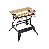 BLACK+DECKER flexible Werkbank klappbar Sägebock - Arbeitsbockmit großer Arbeitsfläche / Exaktes Arbeiten dank Gradeinteilung und Orientierungslinien / Bis 250 kg belastbar; 74,0 x 25,0 cm - WM825